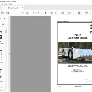 Cat BUCYRUS DBT FBL-10 LHD UTILITY VEHICLE OPERATORS MANUAL - PDF DOWNLOAD