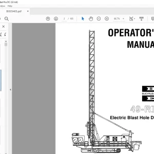 Cat BUCYRUS-ERIE 49-RII Electric Blast Hole Drill OPERATOR'S MANUAL  - PDF DOWNLOAD