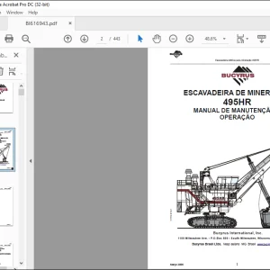 Cat BUCYRUS ESCAVADEIRA DE MINERAÇÃO 495HR MANUAL DE MANUTENÇÃO E OPERAÇÃO - PDF DOWNLOAD (Portuguese)