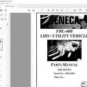 Cat BUCYRUS FBL-40B LHD UTILITY VEHICLE PARTS MANUAL SN1002 1003  - PDF DOWNLOAD