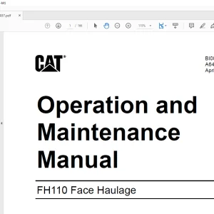 Cat BUCYRUS FH110 Face Haulage Operation and Maintenance Manual BI001487  - PDF DOWNLOAD