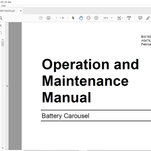 Cat BUCYRUS Face Haulage Battery Carousel Operation and Maintenance Manual BI016609 -  PDF DOWNLOAD