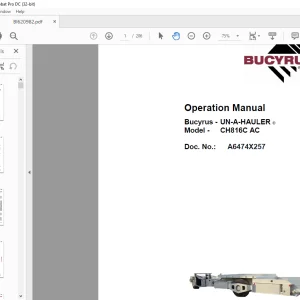 Cat BUCYRUS Face Haulage CH816C AC Operation Manual -  PDF DOWNLOAD