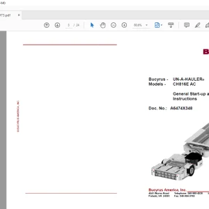 Cat BUCYRUS Face Haulage CH816E AC General Start-up and Operating Instructions Manual - PDF DOWNLOAD
