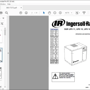 Cat BUCYRUS Ingersoll-Rand SSR UP5 11, UP5 15, UP5 18, UP5 22 50Hz OPERATION AND MAINTENANCE MANUAL -- PDF DOWNLOAD