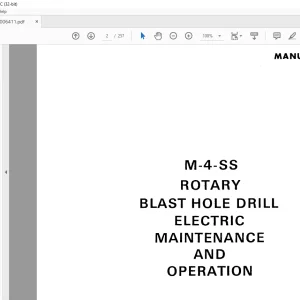 Cat BUCYRUS M-4-SS ROTARY BLAST HOLE DRILL ELECTRIC MAINTENANCE AND OPERATION MANUAL -  PDF DOWNLOAD