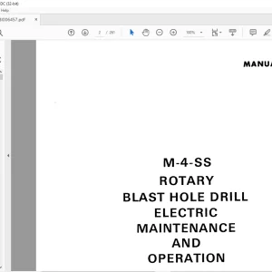 Cat BUCYRUS M-4-SS ROTARY BLAST HOLE DRILL ELECTRIC MAINTENANCE AND OPERATION MANUAL BI006457 - PDF DOWNLOAD