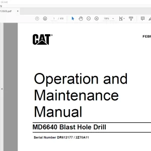 Cat BUCYRUS MD6640 Blast Hole Drill Operation and Maintenance  Manual BI012503 - PDF DOWNLOAD