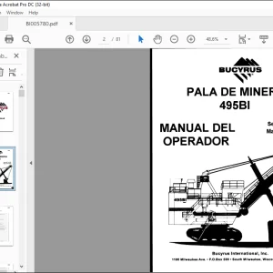 Cat BUCYRUS PALA DE MINERIA 495 BI MANUAL DEL OPERADOR SN141101 - PDF DOWNLOAD (Spanish)