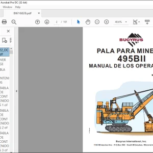 Cat BUCYRUS PALLA PARA MINERIA 495BII MANUAL DE LLOS OPERADORES SN 141122  - PDF DOWNLOAD