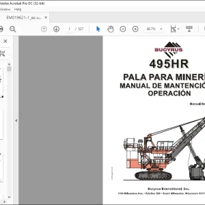 Cat BUCYRUS Pala para Minería 495HR Manual de Mantención y Operación SN141247  - PDF DOWNLOAD (Spanish)