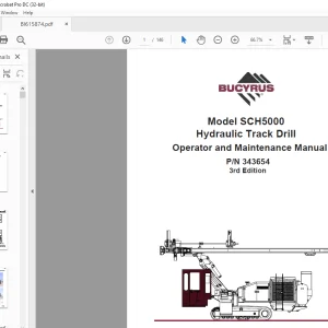 Cat BUCYRUS SCH5000 Hydraulic Track Drill Operator and Maintenance Manual 343654 - PDF DOWNLOAD