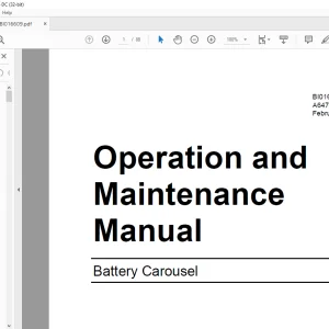 Cat Battery Carousel Operation & Maintenance Manual BI016609 - PDF DOWNLOAD