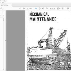 Cat Bucyrus 1260-W Walking Dragline Mechanical Maintenance Manual BI379366 - PDF DOWNLOAD