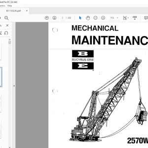 Cat Bucyrus 2570W Walking Dragline Mechanical Maintenance Manual BI115526 - PDF DOWNLOAD