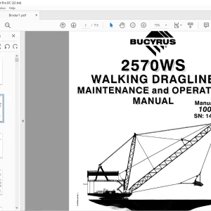 Cat Bucyrus 2570WS Walking Dragline Maintenance & Operation Manual SN 141073 - PDF DOWNLOAD