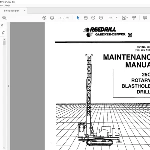 Cat Bucyrus 25C Rotary Blastole Drill Maintenance Manual PN 0337157 - PDF DOWNLOAD