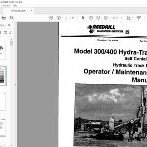Cat Bucyrus 300 & 400 Hydra-Trac Hydraulic Track Drill Operator & Maintenance Manual BI615883 - PDF DOWNLOAD