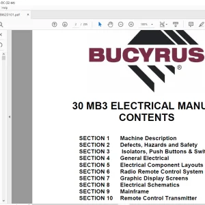 Cat Bucyrus 30MB3 Electrical Technical Manual BI620101 - PDF DOWNLOAD