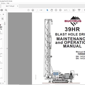 Cat Bucyrus 39HR Blast Hole Drill Maintenance & Operation Manual BI617149 - PDF DOWNLOAD
