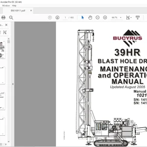 Cat Bucyrus 39HR Blast Hole Drill Maintenance & Operation Manual SN 141150 & 141155 - PDF DOWNLOAD