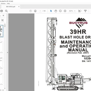 Cat Bucyrus 39HR Blast Hole Drill Maintenance & Operation Manual SN 141166 - PDF DOWNLOAD