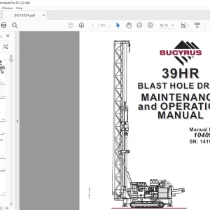 Cat Bucyrus 39HR Blast Hole Drill Maintenance & Operation Manual SN 141170 - PDF DOWNLOAD