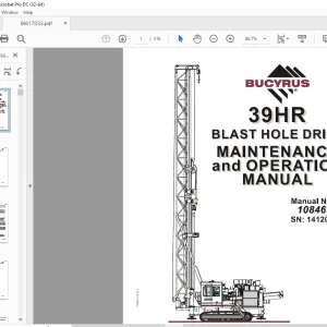 Cat Bucyrus 39HR Blast Hole Drill Maintenance & Operation Manual SN 141200 - PDF DOWNLOAD