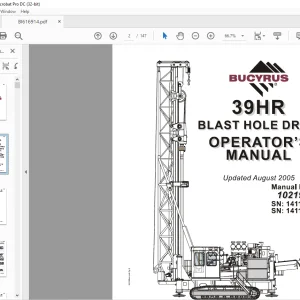 Cat Bucyrus 39HR Blast Hole Drill Operator's Manual SN 141150 & 141155 - PDF DOWNLOAD