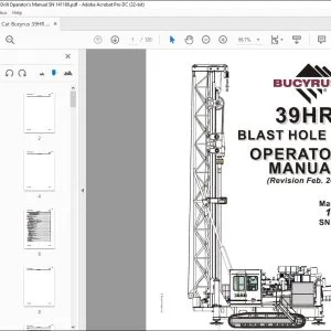 Cat Bucyrus 39HR Blast Hole Drill Operator's Manual SN 141166 - PDF DOWNLOAD