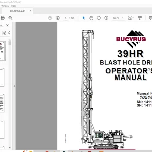 Cat Bucyrus 39HR Blast Hole Drill Operator's Manual SN 141181 & 141190 - PDF DOWNLOAD