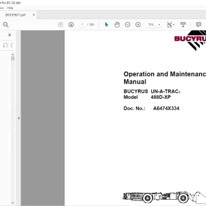 Cat Bucyrus 488D-XP Operation & Maintenance Manual BI000967 - PDF DOWNLOAD