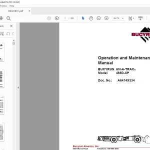 Cat Bucyrus 488D-XP Operation & Maintenance Manual BI620991 - PDF DOWNLOAD