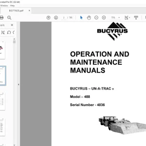 Cat Bucyrus 488D-XP Operation Manual BI377605 - PDF DOWNLOAD
