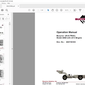 Cat Bucyrus 488D with 2013 Engine Operation Manual BI620988 - PDF DOWNLOAD