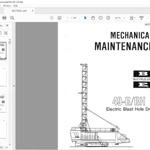 Cat Bucyrus 49-R 49-RH Electric Blast Hole Drill Mechanical Maintenance Manual BI379581 - PDF DOWNLOAD