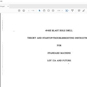 Cat Bucyrus 49-RII Blast Hole Drill Troubleshooting Instruction Manual BI619474 - PDF DOWNLOAD