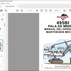 Cat Bucyrus 495BI Pala para Minería 495BI Manual de Mantención y Operación 10572 - PDF DOWNLOAD (Spanish)