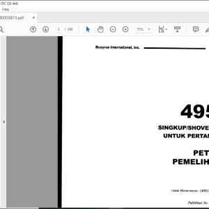 Cat Bucyrus 495BI SINGKUP SHOVEL LISTRIK UNTUK PERTAMBANGAN PETUNJUK PEMELIHARAAN MESIN MANUAL - PDF DOWLOAD (Indonesian)