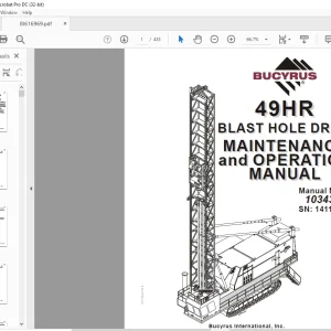 Cat Bucyrus 49HR Blast Hole Drill Maintenance & Operation Manual BI616969 - PDF DOWNLOAD