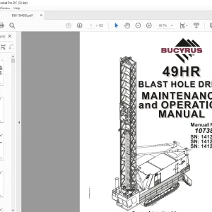 Cat Bucyrus 49HR Blast Hole Drill Maintenance & Operation Manual BI619468 - PDF DOWNLOAD