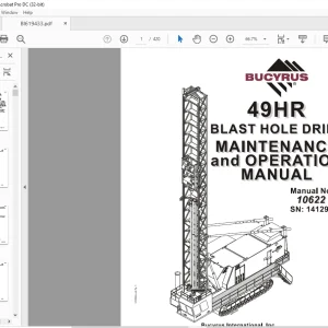 Cat Bucyrus 49HR Blast Hole Drill Maintenance & Operation Manual SN 141290 - PDF DOWNLOAD