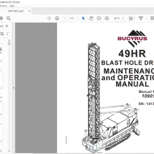 Cat Bucyrus 49HR Blast Hole Drill Maintenance & Operation Manual SN 141304 - PDF DOWNLOAD