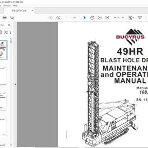 Cat Bucyrus 49HR Blast Hole Drill Maintenance & Operation Manual SN 141306 - PDF DOWNLOAD