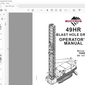 Cat Bucyrus 49HR Blast Hole Drill Operator's Manual 141212 - PDF DOWNLOAD