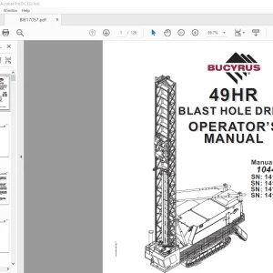 Cat Bucyrus 49HR Blast Hole Drill Operator's Manual BI617057 - PDF DOWNLOAD