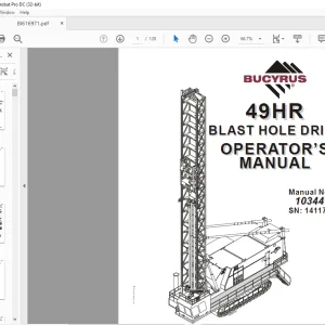 Cat Bucyrus 49HR Blast Hole Drill Operator's Manual SN 141175 - PDF DOWNLOAD