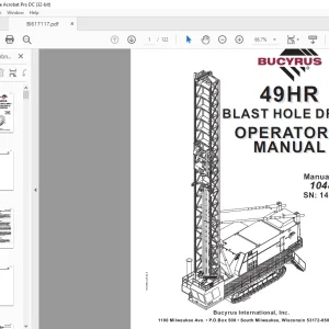 Cat Bucyrus 49HR Blast Hole Drill Operator's Manual SN 141239 - PDF DOWNLOAD