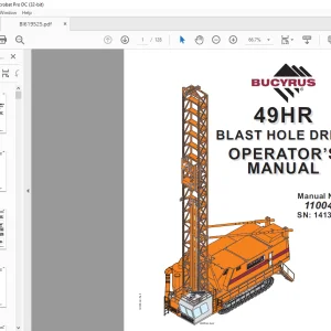 Cat Bucyrus 49HR Blast Hole Drill Operator's Manual SN 141308 - PDF DOWNLOAD