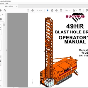 Cat Bucyrus 49HR Blast Hole Drill Operator's Manual SN 141362 - PDF DOWNLOAD